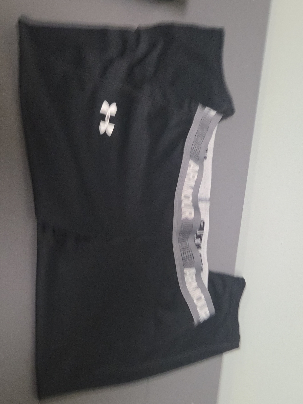 Under Armour Black Women's Bike Shorts with Gray Branded Waistband